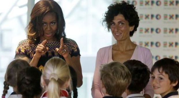 Michelle Obama con Agnese Renzi a Expo (AP)