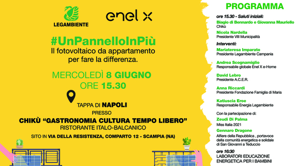 Napoli, «#Unpannelloinpiù» fa tappa in Campania: gli incontri per sensibilizzare alla povertà energetica