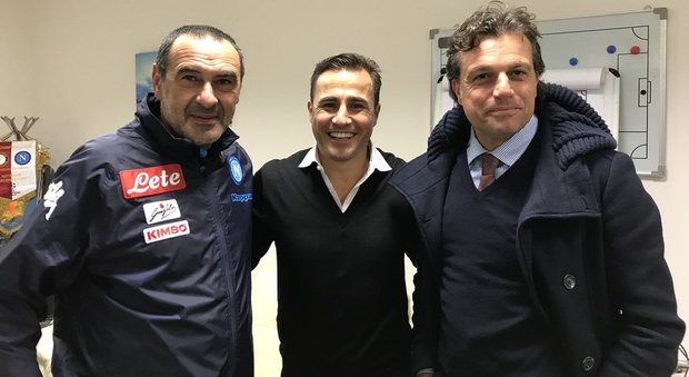 Napoli, sorpresa a Castel Volturno: c'è Cannavaro con Sarri e Giuntoli