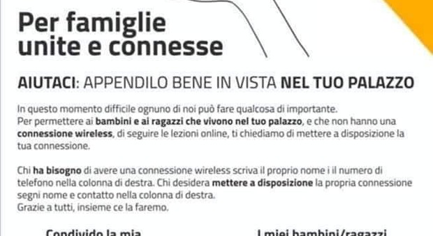«Condividere il wi-fi per far studiare i ragazzi che non ce l'hanno» Da Torino l'appello di Manzoni People arriva in Umbria