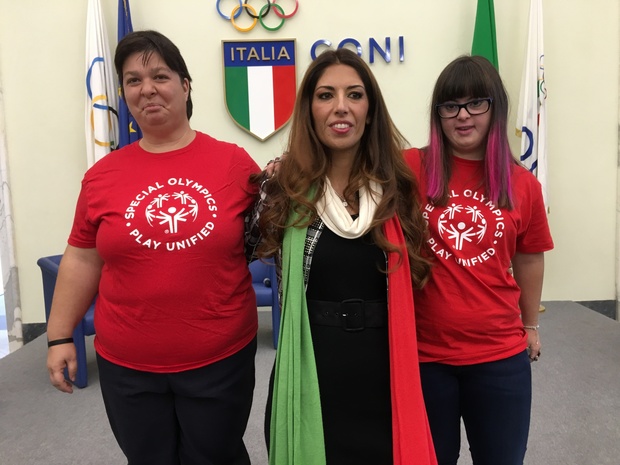 Lavinia Biagiotti Cigna con le atlete di Special Olympics