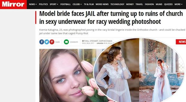 Russia, la modella di abiti da sposa arrestata per un servizio fotografico