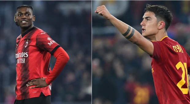 Milan-Roma, Dybala contro Leao: lotta di classe L'argentino: «Vogliamo continuare con De Rossi»