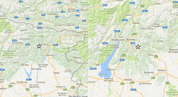 Terremoto tra Veneto e Trentino: due scosse di 3.6 e 2.0 gradi