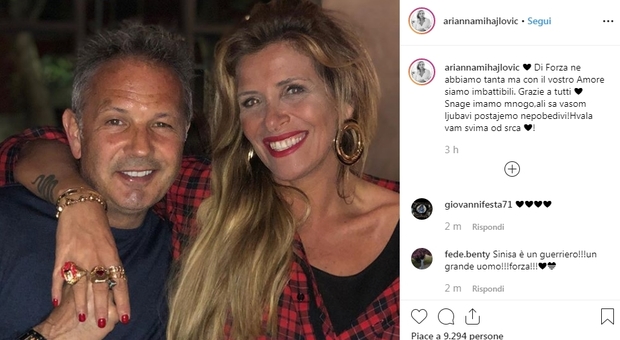Mihajlovic e la leucemia, la moglie su Instagram: «Con il vostro amore siamo imbattibili»