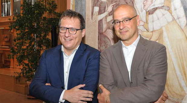 Il sindaco di Treviso Giovanni Manildo e Marco Goldin