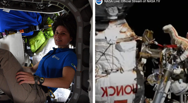 Samantha Cristoforetti, quasi sette ore di passeggiata nello spazio: è la prima donna europea
