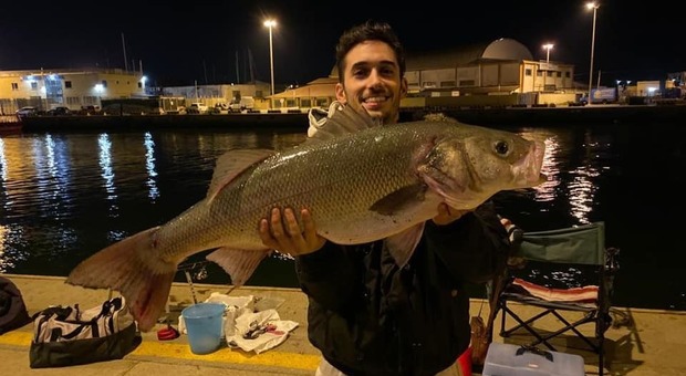Spigola di 8,4 kg pescata a Fiumicino: su Facebook la commovente dedica al papà scomparso