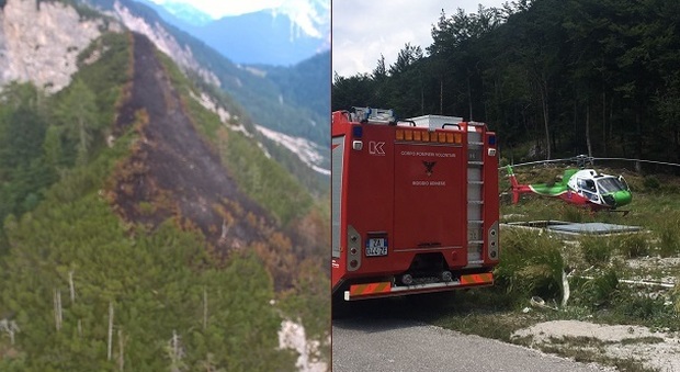 L'incendio in Val Dogna
