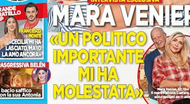 Anche Mara Venier allo scoperto: «Un politico importante mi molestò»