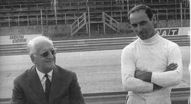 Tino Brambilla con Enzo Ferrari, che lo apprezzava molto per le sue grandi doti di collaudatore