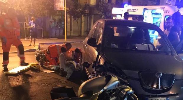 Auto contro moto, incidente al quartiere "Nicolosi": un ferito grave
