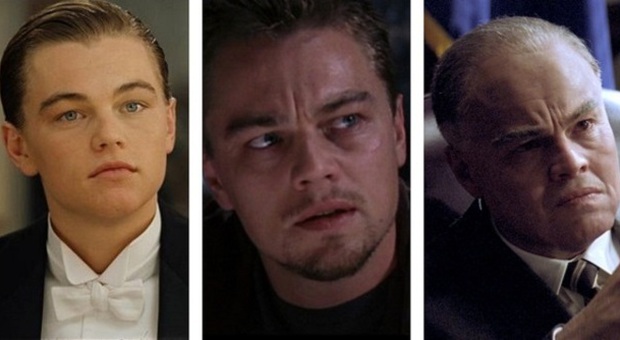 Leonardo DiCaprio in Titanic, The Departed e J. Edgar