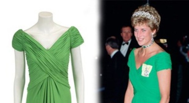 Uno dei vestiti di Lady Diana all'asta il 5 e 6 dicembre prossimi (www.aww.com.au)