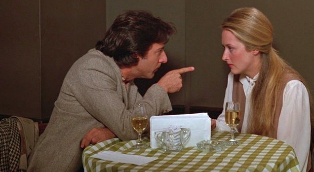 Dustin Hoffman e Meryl Streep in una scena del film Kramer contro Kramer