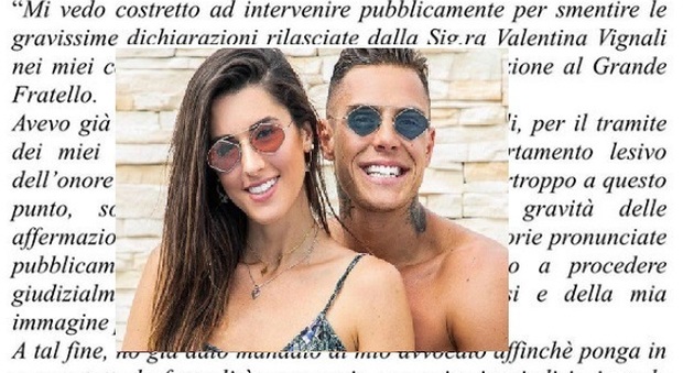 Grande Fratello, Stefano Laudoni diffida Valentina Vignali: «Voglio tutelare miei interessi»