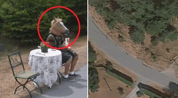 Google Maps, il giallo dell'uomo con la maschera da cavallo su Street View. Manager «senza parole»
