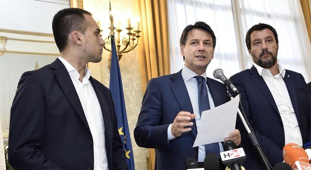 Luigi Di Maio, Giuseppe Conte e Matteo Salvini