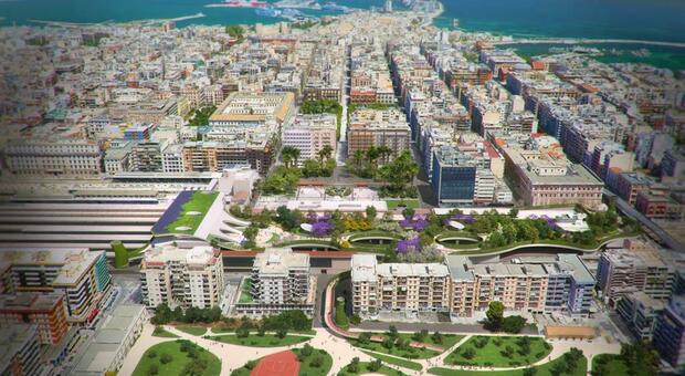 Percorsi ciclabili, zone relax e 25mila nuove piante: ecco come sarà il parco che coprirà il fascio di binari a Bari