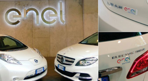 La Mercedes Classe B elettrica e la Nissan Leaf brandizzate Enel