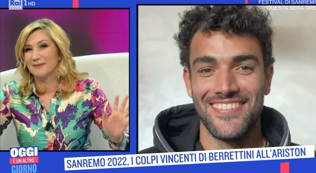 Matteo Berrettini ospite di Serena Bortone a “Oggi è un altro giorno” su RaiUno