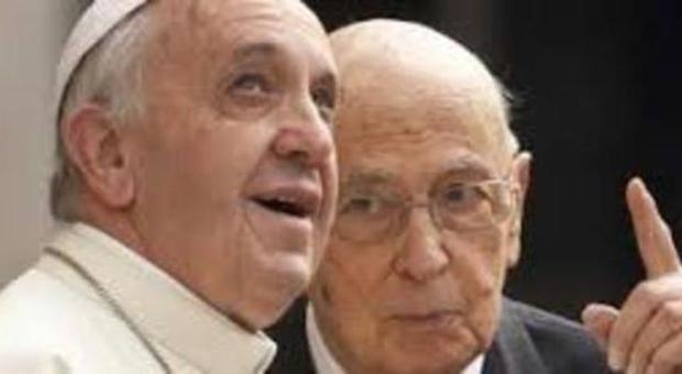Visita a sorpresa del presidente Napolitano a Papa Francesco in Vaticano