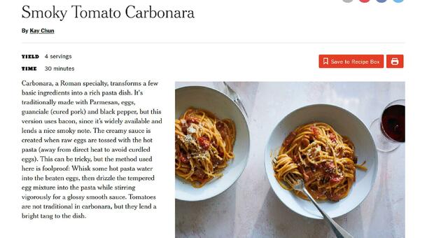 Carbonara al pomodoro in Usa, Coldiretti: «Un inquietante tarocco della prestigiosa tradizione italiana» Carbonara al pomodoro in Usa, Coldiretti: «Un inquietante tarocco della prestigiosa tradizione italiana»