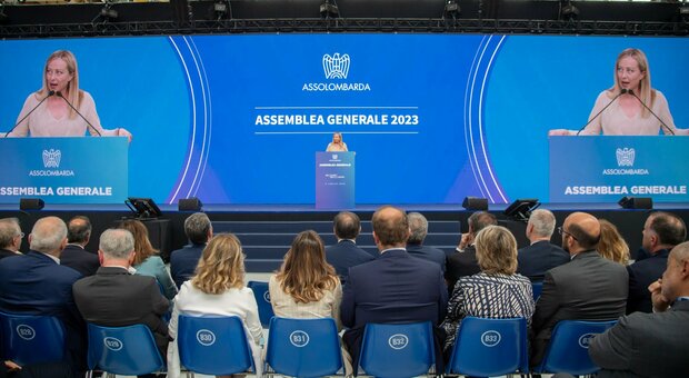 Giorgia Meloni interviene all'Assemblea generale di Assolombarda 2023