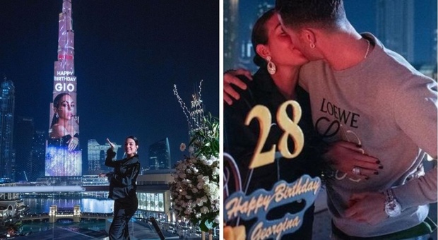 Cristiano Ronaldo, compleanno da favola a Dubai per i 28 anni della moglie Georgina