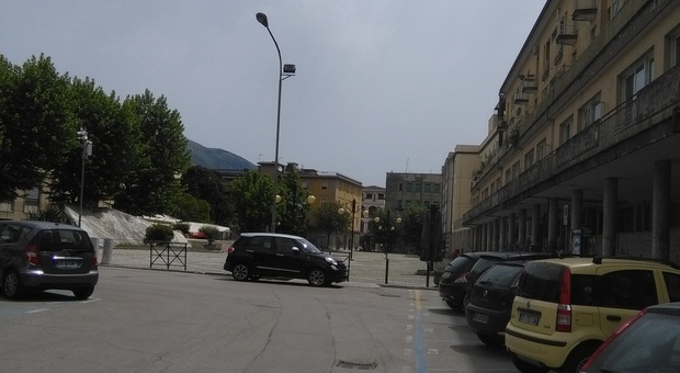 piazza Labriola con il tribunale di Cassino