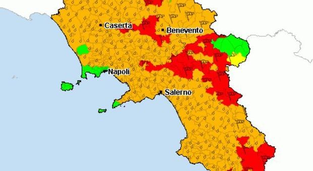 Maltempo. Protezione civile: allerta meteo anche domani in Campania:criticità arancione