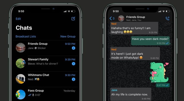 WhatsApp, dark mode attiva: ora la chat ha lo sfondo scuro, come attivarla su Android e iOS
