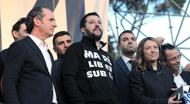 Zaia, Salvini, Meloni (foto d'archivio)