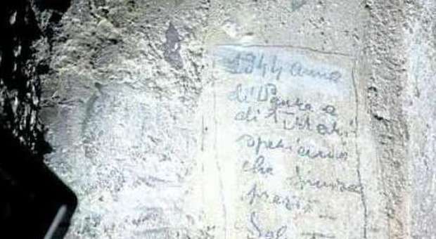 Palatino, svelati i graffiti del partigiano in fuga durante la II guerra mondiale