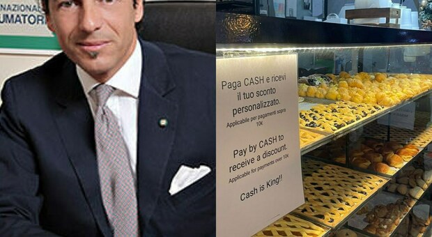 «Paga cash e ricevi il tuo sconto personalizzato»: un cartello spunta in un forno nel centro di Roma. L’esperto: «E’ illegale»