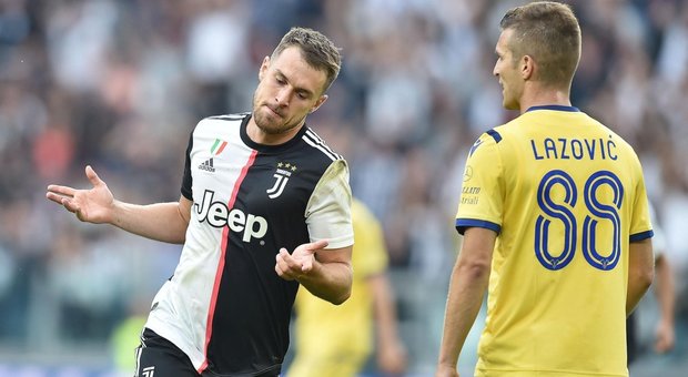Juventus-Verona, 2-1. Vittoria in rimonta con Ramsey e Ronaldo. Buffon poi salva tutto