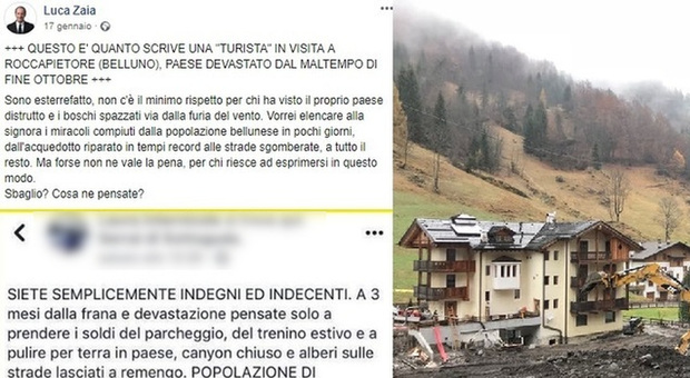 Offese social agli abitanti di Rocca Pietore dopo Vaia. Turista condannata a pagare 11mila euro