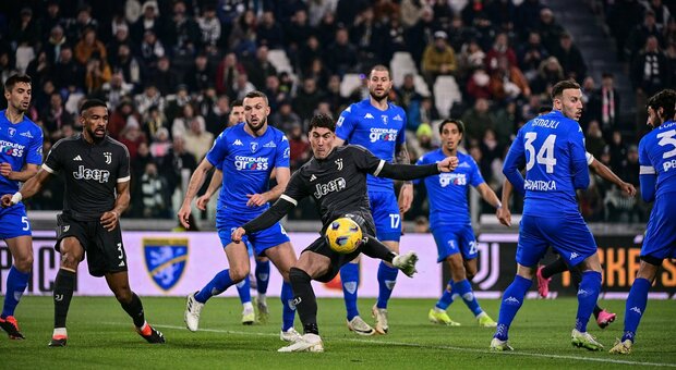 L'Empoli frena la Juventus: 1-1 allo Stadium con Baldanzi che risponde a Vlahovic. Milik espulso nel primo tempo
