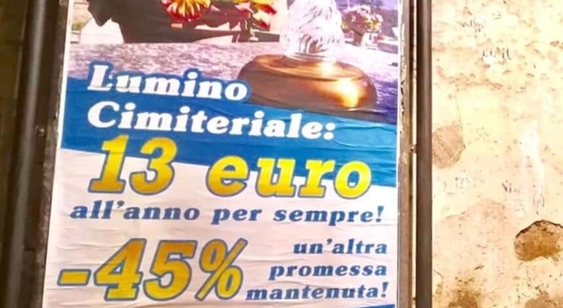 Nardò, illuminazione cimiteriale a 13 euro... “per sempre” Il manifesto del sindaco fa il giro della rete