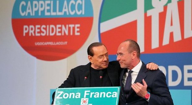 Silvio Berlusconi con Ugo Cappellacci