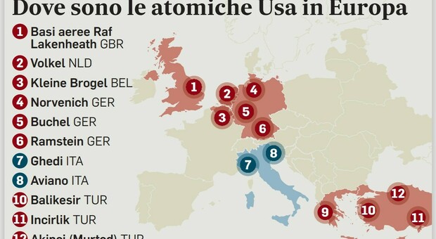 Dove sono le armi nucleari Usa in Europa? Dall'Italia alla Turchia: ecco la mappa (e perché saranno rinnovate)
