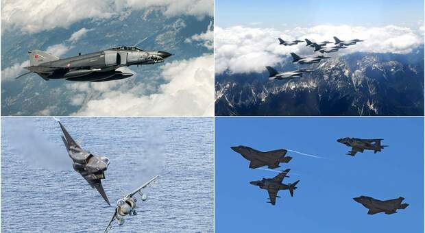 Esercitazione Nato Poggio Dart 23 a Cervia: Eurofighter, F35 e Tornado italiani insieme agli F16 Usa e F4s turchi. «Scoraggiare potenziali aggressori»