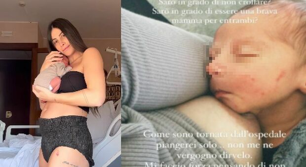 Ludovica Valli in lacrime dopo la nascita del secondo figlio: «Come sono tornata dall'ospedale piangerei solo»