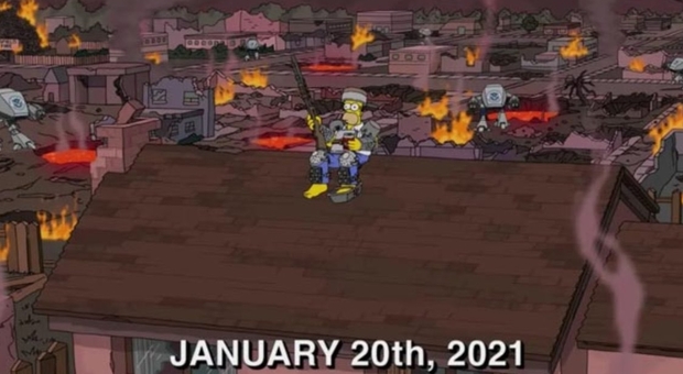 Usa 2020, i Simpson sapevano tutto: Jake Angeli è simile a un personaggio della serie