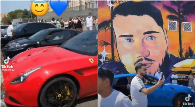 Ragazzo morto a 300 all'ora sul Gra: il “funerale show” tra auto di lusso, musica neomelodica e un maxi murale