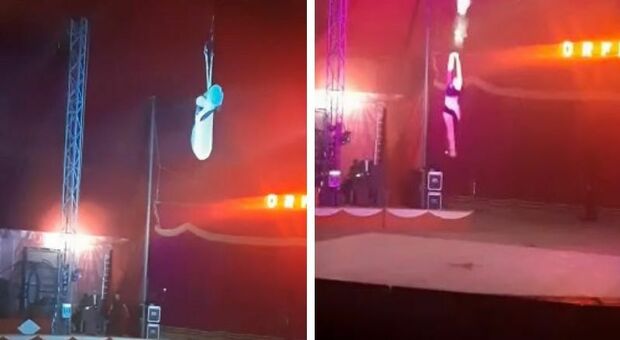 Incidente al circo: la trapezista cade e sbatte la testa. L'acrobata: «Tornerò presto in forma»