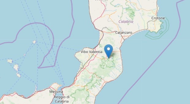 Terremoto a Vibo Valentia, scossa magnitudo 3.2 vicino Brognaturo