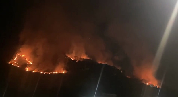 Incendio a Pozzuoli, a fuoco il monte Barbaro: cinque mezzi dei vigili del fuoco per domare le fiamme