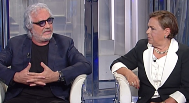 Marisa Lisi Melpignano con Flavio Briatore in una recente puntata di "Porta a porta"