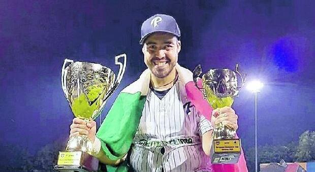 Alex Sambucci premiato a Ostrawa (Foto Parma baseball)